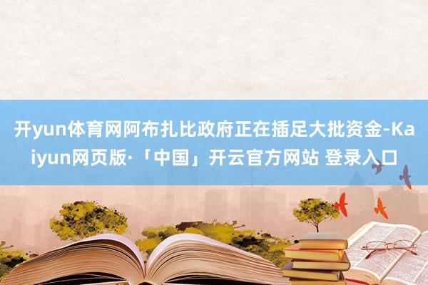 开yun体育网阿布扎比政府正在插足大批资金-Kaiyun网页版·「中国」开云官方网站 登录入口